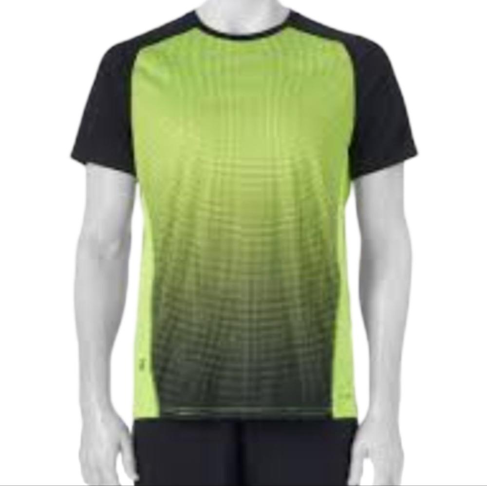 Tek Gear Mens Green and Black Short Sleeve Tee Size L